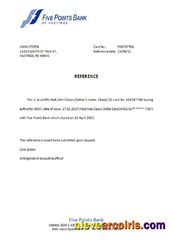 USA Five Points bank closure reference